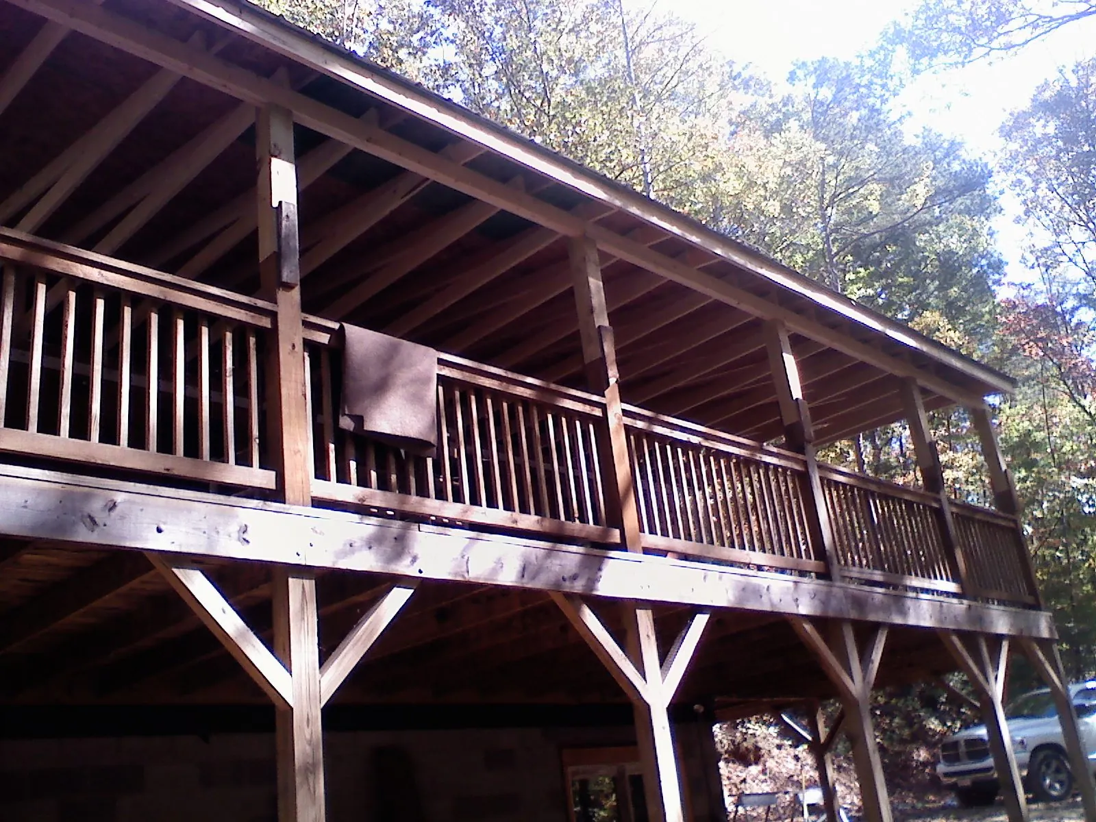 Timber framing under a new elevated porch and deck — Roof Leak Repair in Roseboro by Roofing Brothers